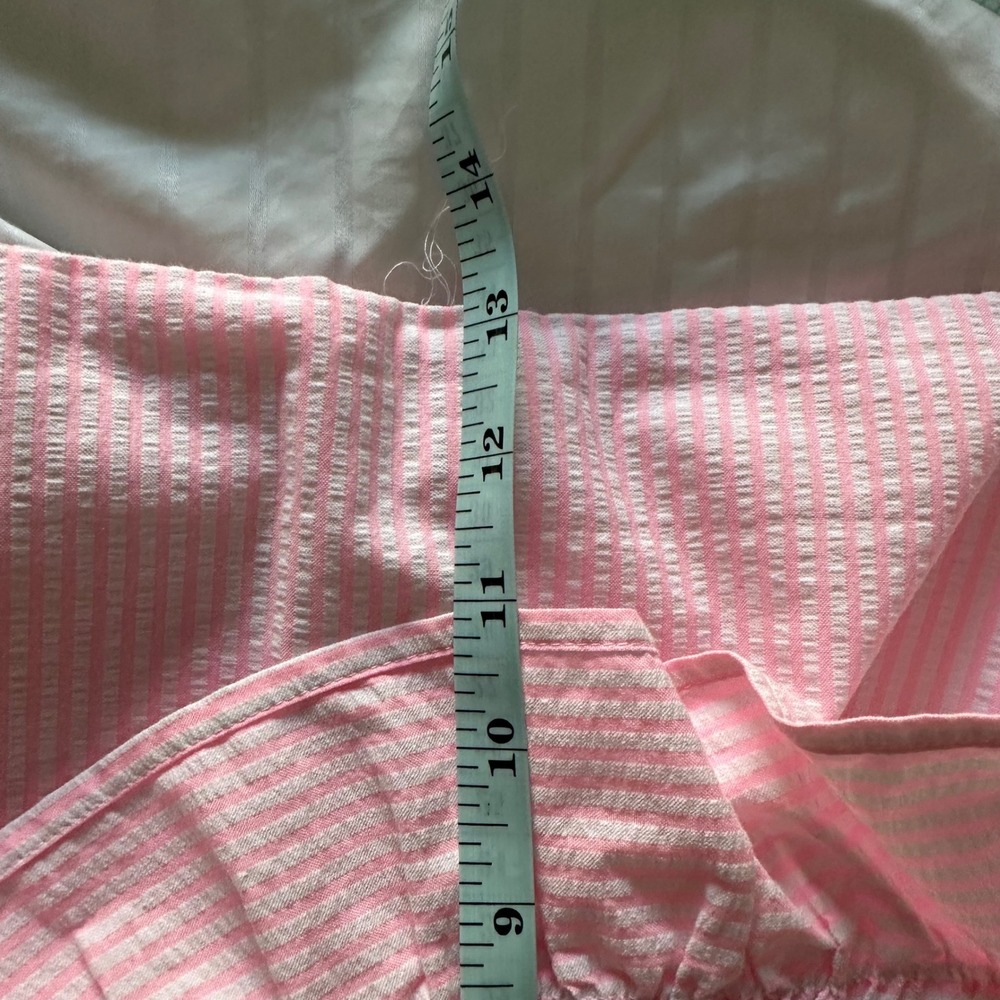 Lilly Pulitzer Faye Pink Seersucker Ruffle Wrap Skort - Cotton Blend‎ Size 10 - Picture 9 of 10